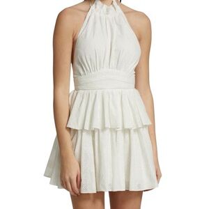NWT Acler Klara Halter Ruffle White Eyelet Dress - Sz 4